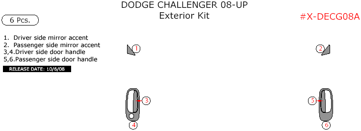 Custom Door Handle Trim Package Kit 08-10 Dodge Challenger